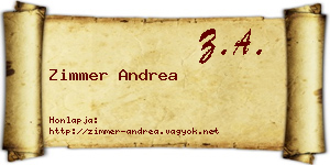 Zimmer Andrea névjegykártya